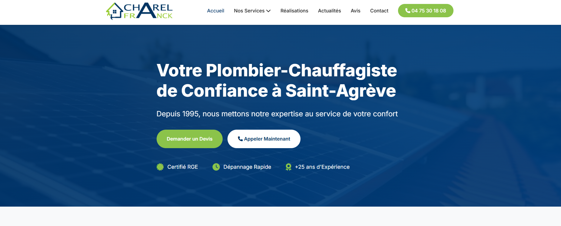 Site Web Plombier chauffagiste  https://www.charel-franck.fr/
