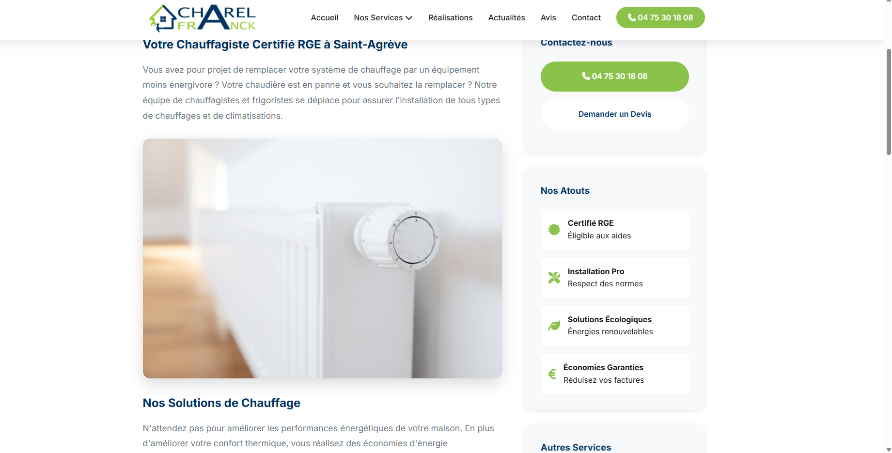 Site Web Plombier chauffagiste  https://www.charel-franck.fr/